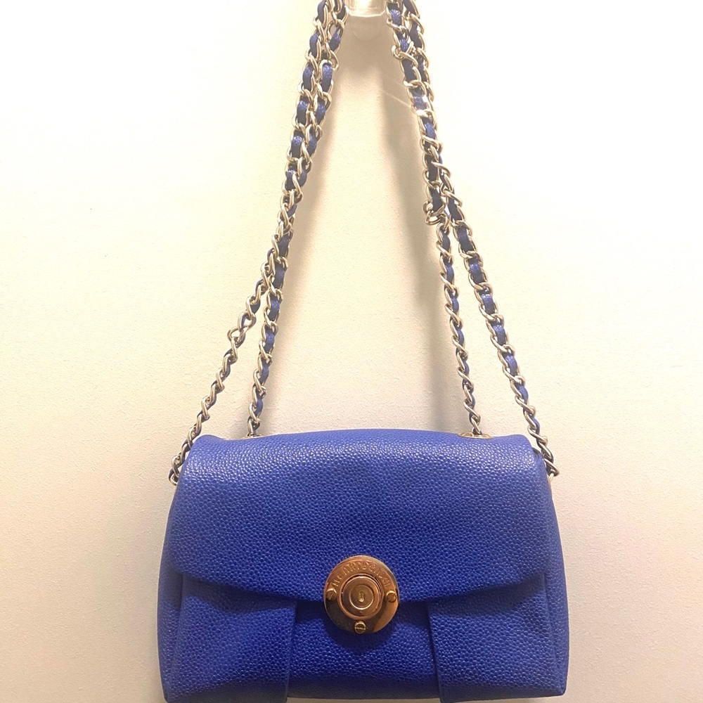 Henri Bender Blue Flap Chain Strap Bag